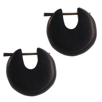 Load image into Gallery viewer, Pin Creolen Holz rund tränenförmig Horn-Pin verschiedene Hölzer 23 mm unisex
