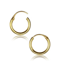 Load image into Gallery viewer, Brass Ohrringe Creolen antik golden Hoops zwei Größen
