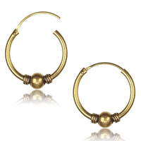 Load image into Gallery viewer, Brass Ohrringe Creolen antik golden Hoops zwei Größen
