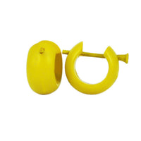 Load image into Gallery viewer, Holzcreolen Pin-Ohrringe Pin-Creolen Kokosholz Harz Damen Schmuck Gelb
