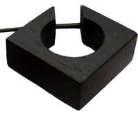 Cargar imagen en el visor de la galería, Holzcreolen Karo ca. 35 mm Ohrring Pin Creolen schwarz Loch rund Tribal Organic
