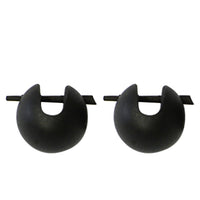 Cargar imagen en el visor de la galería, Holzcreolen, Hart-Holz, ca. 1,1 cm Ø, schwarz, Ohrringe
