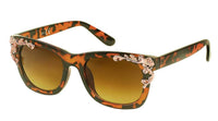 Cargar imagen en el visor de la galería, Sonnenbrille Damen 400 UV Nerdbrille  getönt Rosenornamente Vintage
