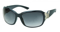 Load image into Gallery viewer, Die Sonnenbrille Damen Glamour getönt 400UV Schmetterlinge Bügel oval groß besticht mit schwarzem Oversize-Design, dunklem Verlaufsglas, UV-Schutz 400 und metallischer Schmetterlingsdeko – perfekt für stilbewusste Auftritte.
