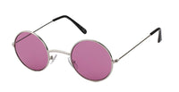 Cargar imagen en el visor de la galería, Sonnenbrille Round Lennon-Style 400 UV Metall getönt langer Steg rot rosa lila
