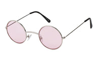 Cargar imagen en el visor de la galería, Sonnenbrille Round Lennon-Style 400 UV Metall getönt langer Steg rot rosa lila
