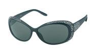 Load image into Gallery viewer, Sonnenbrille Damen 400 UV getönt ovale Gläser Glitzer facettierte Glaskristalle
