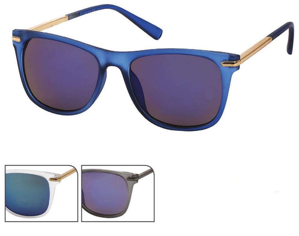Sonnenbrille Herren Damen 400 UV blau verspiegelt Metallbügel Nahtrand