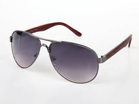 Cargar imagen en el visor de la galería, Sonnenbrille Piloten Retro 400 UV Steg dick Bügel Holzmaserung
