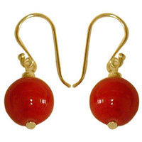 Load image into Gallery viewer, Damenohrringe mit rotem Katzenauge, rund, mit 925er Sterlingsilberbügel
