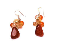 Cargar imagen en el visor de la galería, Damen Ohrringe Ohrhänger 925er Sterling Silber Ohrschmuck Perlen Steine braun weiß
