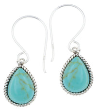 Load image into Gallery viewer, Silberohrhänger Tropfen 10 mm Türkis hell Seilrand 925 Sterlingsilber Ohrringe
