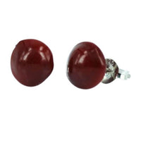 Load image into Gallery viewer, Silberohrstecker Perle Samen naturbelassene Form rot Ohrstecker 925er Sterling Silber
