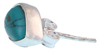 Load image into Gallery viewer, Ohrstecker Türkis Tropfen 15 mm 925er Sterling Silber Rand Stein Silberohrstecker

