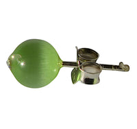 Load image into Gallery viewer, A close-up of Ohrstecker Katzenauge grün Kristallglas 925 Sterlingsilber with a butterfly back, shown against a white background.
