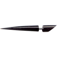 Load image into Gallery viewer, Horn Fake Piercing Spike schwarz schräg Expander Edelstahl Ohrhänger Ohrstecker Ohrring 6 mm
