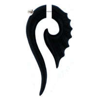 Load image into Gallery viewer, Horn Fake Piercing schwarz gezackt Spirale lang Edelstahl
