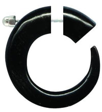 Load image into Gallery viewer, Buffalo Horn Fake Piercing, schwarze Klaue, 6mm Durchmesser, Schraubverschluss, Ohrstecker, Ohrring, Ohrhänger
