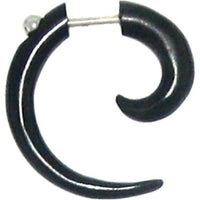 Cargar imagen en el visor de la galería, Fake Piercing, Bone Spirale, schwarz, Expander, Ohrhänger, Ohrstecker, Ohrring
