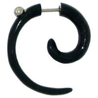 Cargar imagen en el visor de la galería, Fake Piercing, Bone Spirale, schwarz, Expander, Ohrhänger, Ohrstecker, Ohrring

