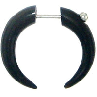 Cargar imagen en el visor de la galería, Fake Piercing, Bone Doppelkralle, schwarz, Expander, Ohrhänger, Ohrstecker, Ohrring
