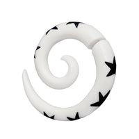 Cargar imagen en el visor de la galería, Fake Piercing Bone Edelstahl weiß Spiralen Sterne Spike Ohrstecker Ohrring
