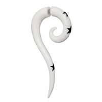Cargar imagen en el visor de la galería, Fake Piercing Bone Edelstahl weiß Spiralen Sterne Spike Ohrstecker Ohrring
