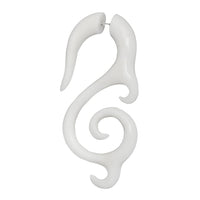 Cargar imagen en el visor de la galería, Fake Piercing Bone Edelstahl weiß Spiralen Sterne Spike Ohrstecker Ohrring
