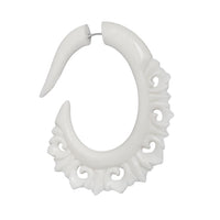 Cargar imagen en el visor de la galería, Fake Piercing Bone Edelstahl weiß Spiralen Sterne Spike Ohrstecker Ohrring
