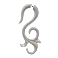 Load image into Gallery viewer, Fake Ohr Piercing Bone Knochen Edelstahl weiß Spiralen Dehner Ohrstecker Ohrring
