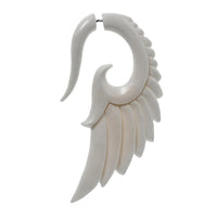 Load image into Gallery viewer, Fake Ohr Piercing Bone Knochen Edelstahl weiß Spiralen Dehner Ohrstecker Ohrring
