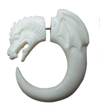 Load image into Gallery viewer, Fake Ohr Piercing Bone Knochen Edelstahl weiß Spirale Blume Drache griechisch
