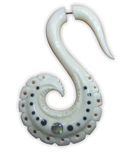 Cargar imagen en el visor de la galería, Fake Ohr Piercing Bone Knochen Edelstahl weiß Plug Pfeil Schwan Phönix Abalone
