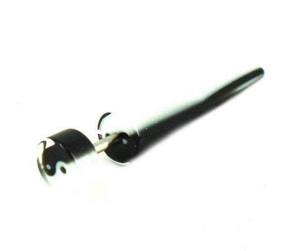 Yin Yang dunkellila transparent schwarz weiß Fake Piercing Expander Dehnungsstab Straight Dehnstab