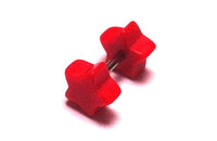Load image into Gallery viewer, Fake Piercing Plug Tunnel Ohrstecker Unisex Kunststoff rot Stern Schmuck
