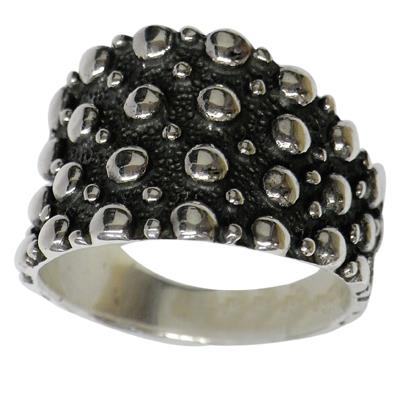 Silberring Punkte dunkel oxidiert Ring Silberschmuck unisex 925er Sterling Silber Ringe