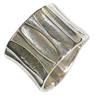 Silberring ovale Kerben geriffelt Ring 925er Sterling Silber Unisex Designer Schmuck Ringe