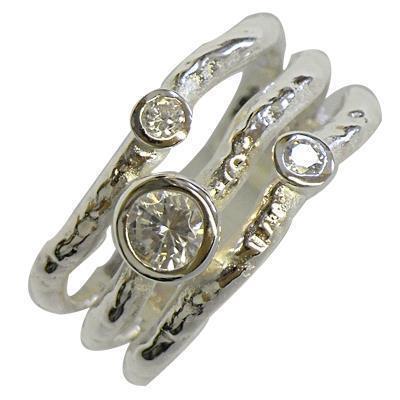 Silberring hell oxidiert Glitzersteine Ringe aus 925er Sterling Silber Damen Schmuck