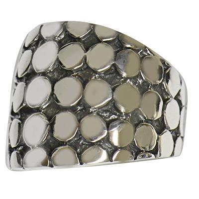 Silberring breit massiv dunkel oxidiert gemustert 925er Sterling Silber Damen Silberschmuck