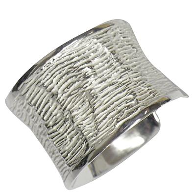 Silberring hell oxidiert Wellen offen aus 925er Sterling Silber Silberschmuck Damen Ringe