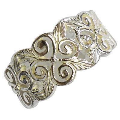 Silberring Blatt Ornamente Wellen Ringe 925er Sterling Silber Damen Designer Schmuck