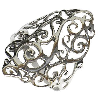 Silberring Ornamente Spirale Muster groß Ring 925er Sterling Silber Damen Schmuck Ringe