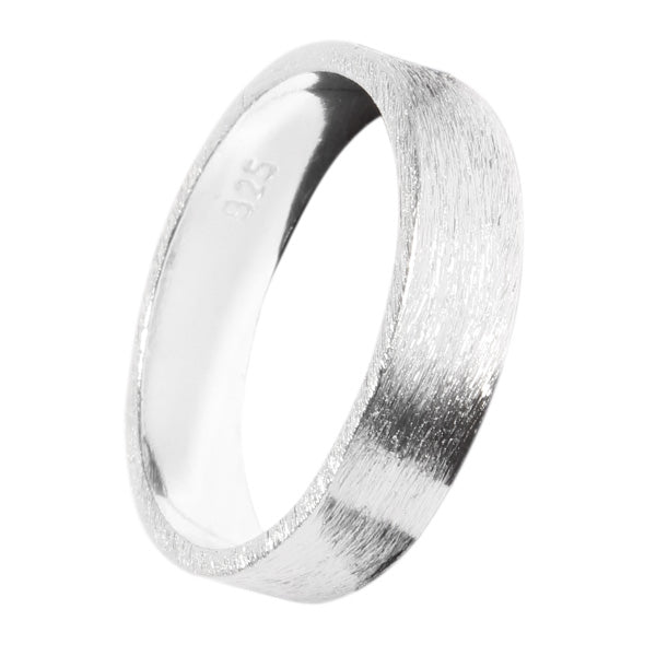 Bandring gerade 5mm breit gebürstet 925 Sterling Silber