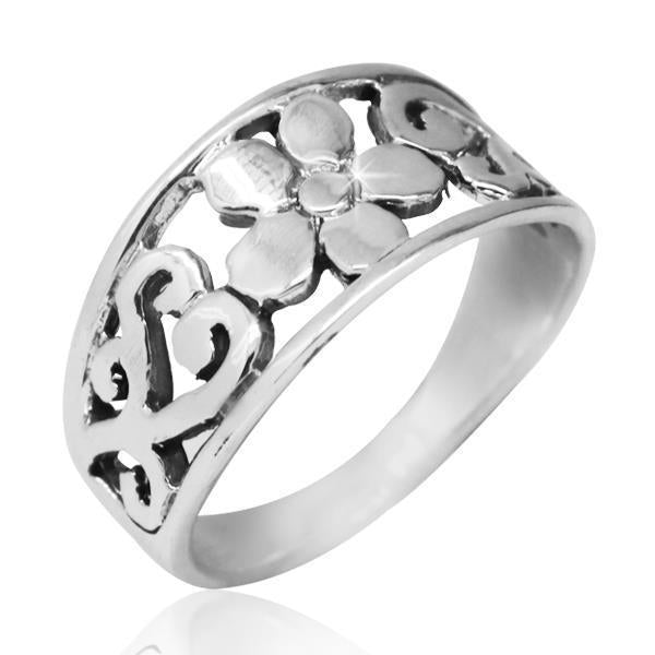 Silberring Blume spiralig 925er Sterling Silber Ring