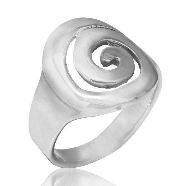 Silberring Kreis Spirale glänzend 925er Sterling Silber Ring Ringe Damen