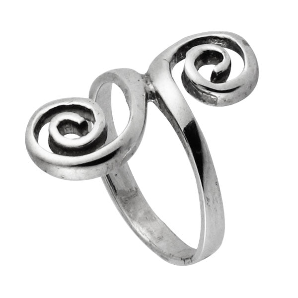 Silberring zwei Spiralen 24 mm 925er Sterling Silber Designer Ringe Schmuck
