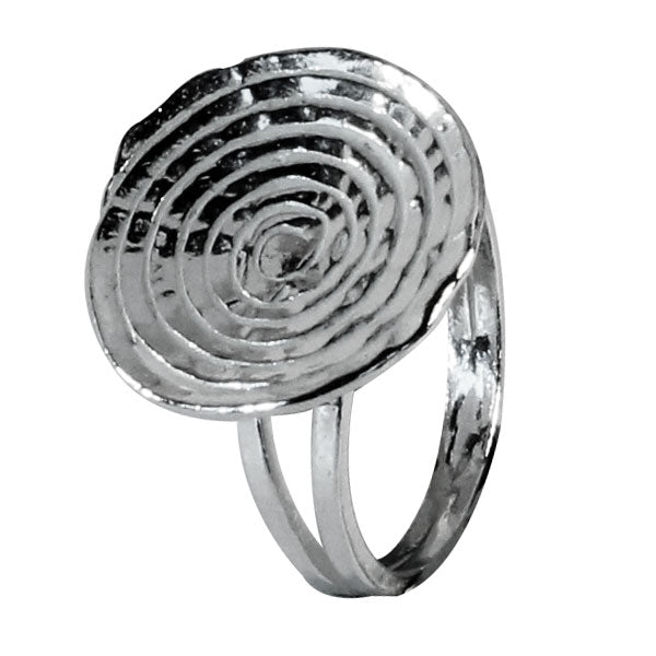 Silberring gehämmert rund Spirale 925er Sterling Silber Designer Ringe Schmuck