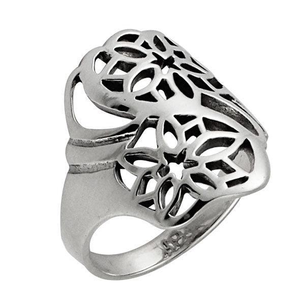 Silberring Blumen Sterne Muster 925er Sterling Silber Designer Ringe Schmuck