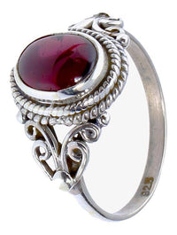 Load image into Gallery viewer, Silberringe Rubin Seile Spiralbögen Kreise oval 925
