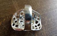 Cargar imagen en el visor de la galería, Ringe Blume des Lebens doppelt White Brass versilbert Silber Tribal Schmuck
